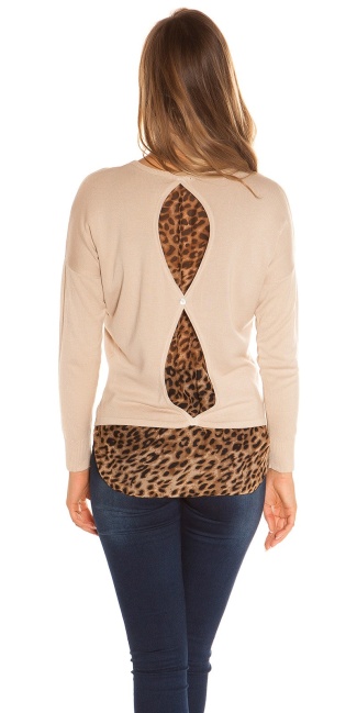 High Low Sweater with Leo use Beige